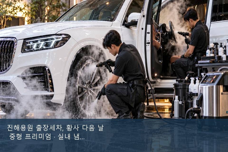 진해용원 출장세차, 황사 다음 날 중형 프리미엄 · 실내 냄새를 연 기록